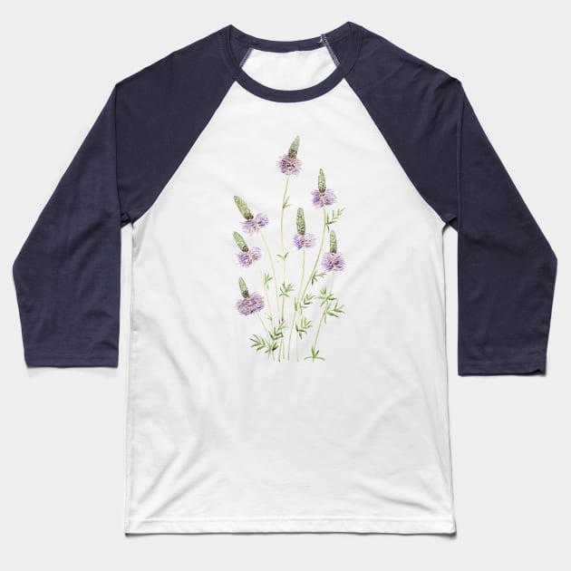 purple prairie clover watercolor Baseball T-Shirt by colorandcolor